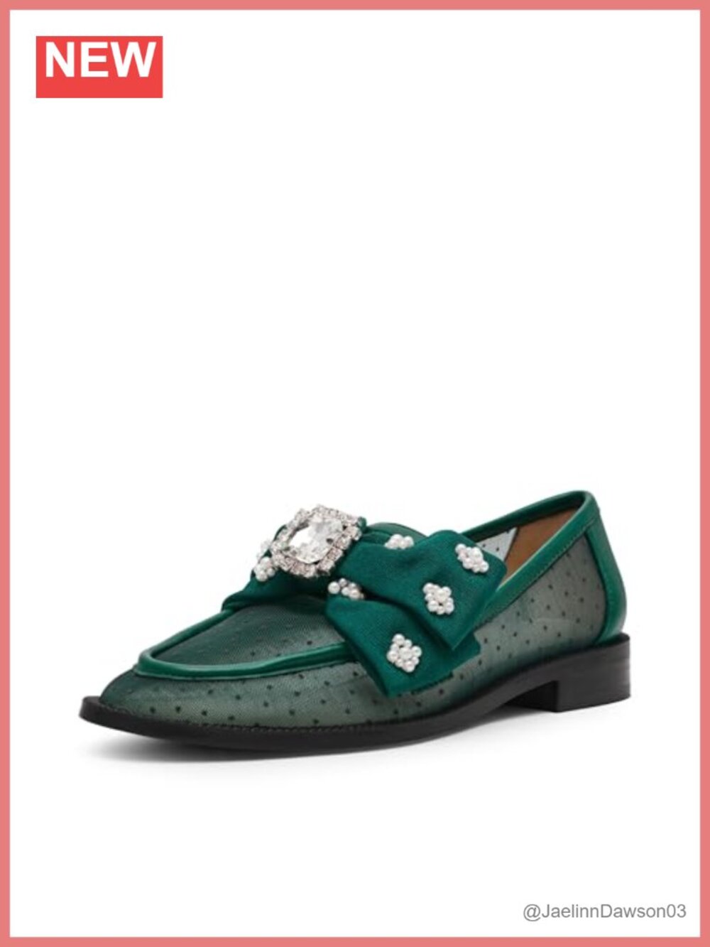 Betsey Johnson Seth Slip-On Loafer Flat Round Toe Pearl Embellishment